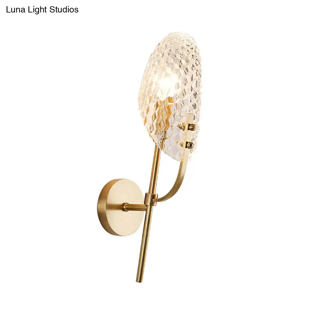 Modern brass crystal beveled light fixture hallway sconce