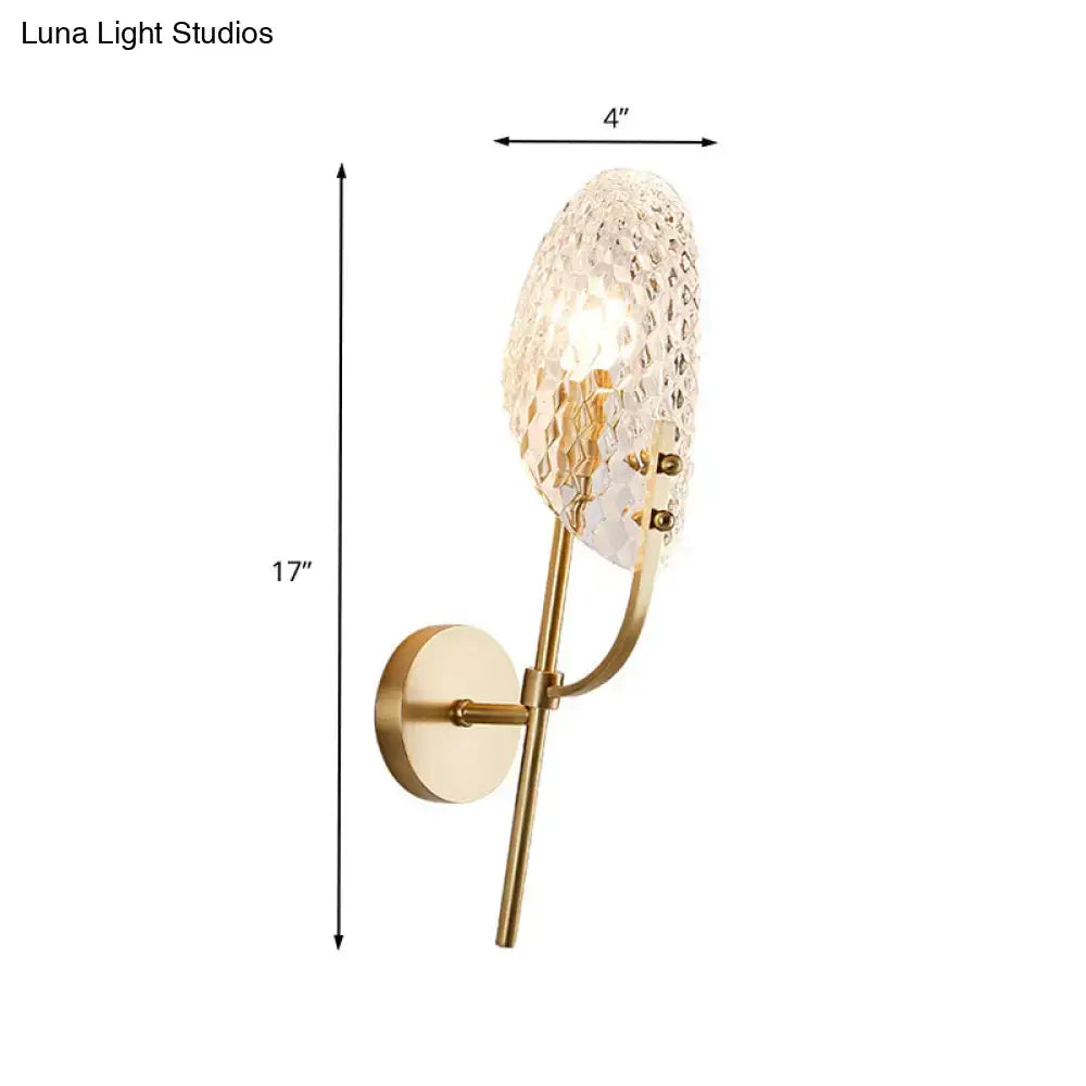 Modern brass crystal beveled light fixture hallway sconce