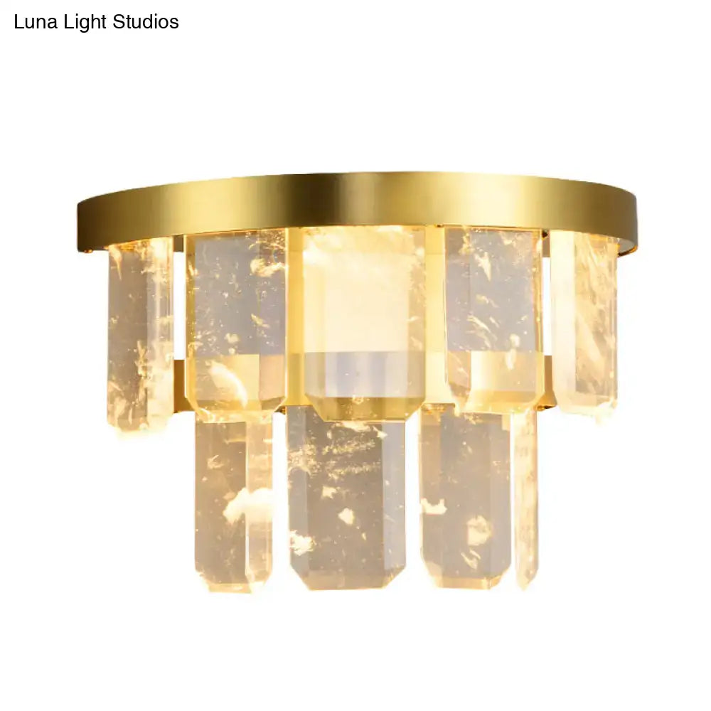 Modern brass crystal led sconce light hallway wall lamp