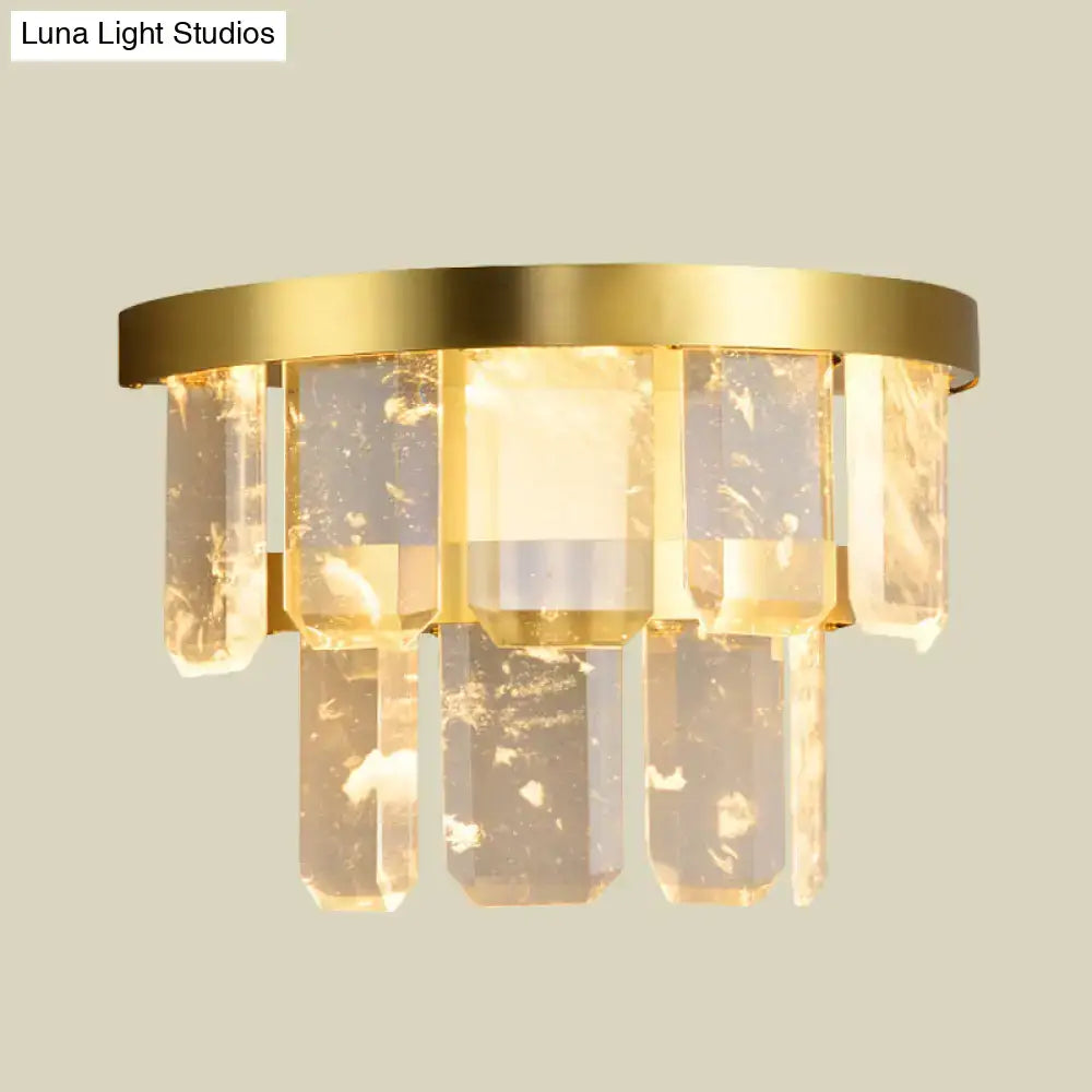 Modern brass crystal led sconce light hallway wall lamp