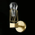 Modern brass crystal rock wall sconce bedroom fixture