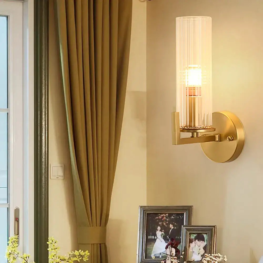 Modern brass crystal wall sconce bedroom 220v-240v light fixture