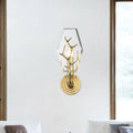 Modern brass finish antler wall lamp bedroom crystal light