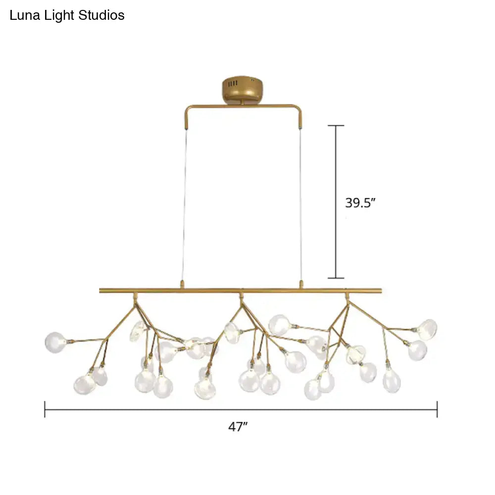 Modern brass finish branching island light dining room chandelier