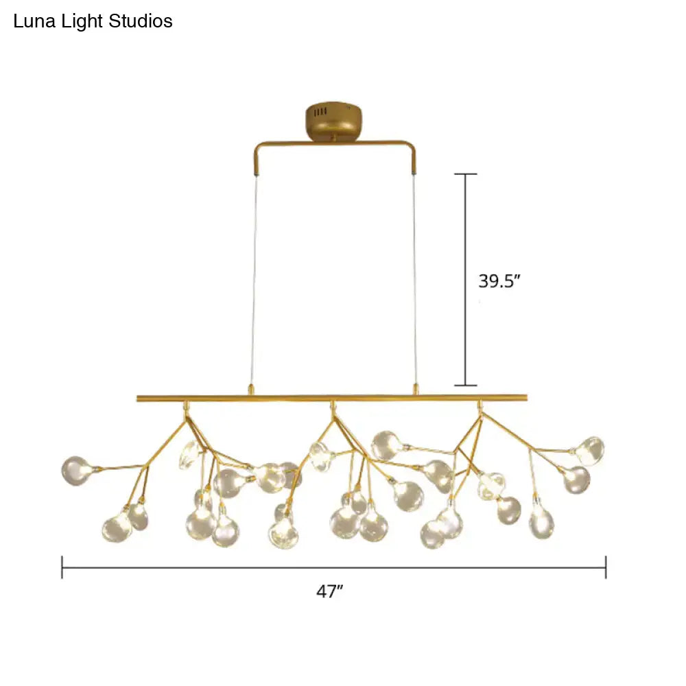 Modern brass finish branching island light dining room chandelier