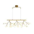 Gold-toned brass finish DecorBites 27-bulb island light with frosted glass globes minimalist branch design 220v-240v 110v-120v