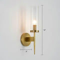 Modern brass finish glass tube wall light living room