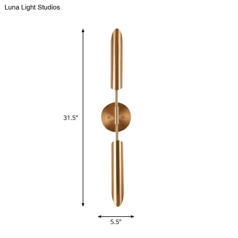 Modern brass finish led wall lamp bedroom sconce