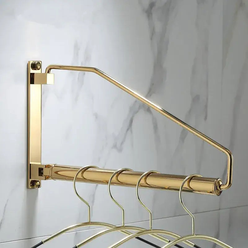 Modern brass gold wall clothing rack bedroom hanging organizer