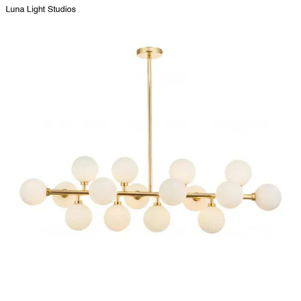 Modern brass island lighting 16 globe kitchen chandelier