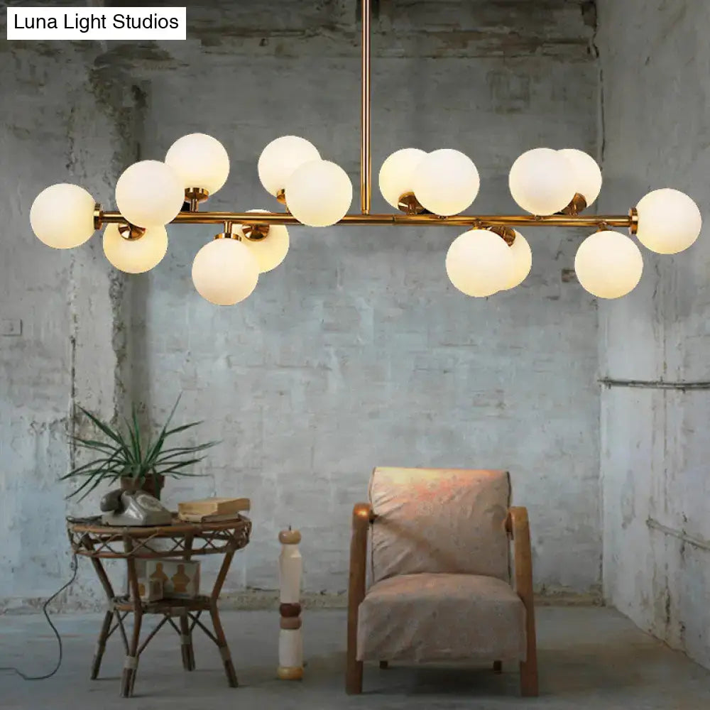 Modern brass island lighting 16 globe kitchen chandelier