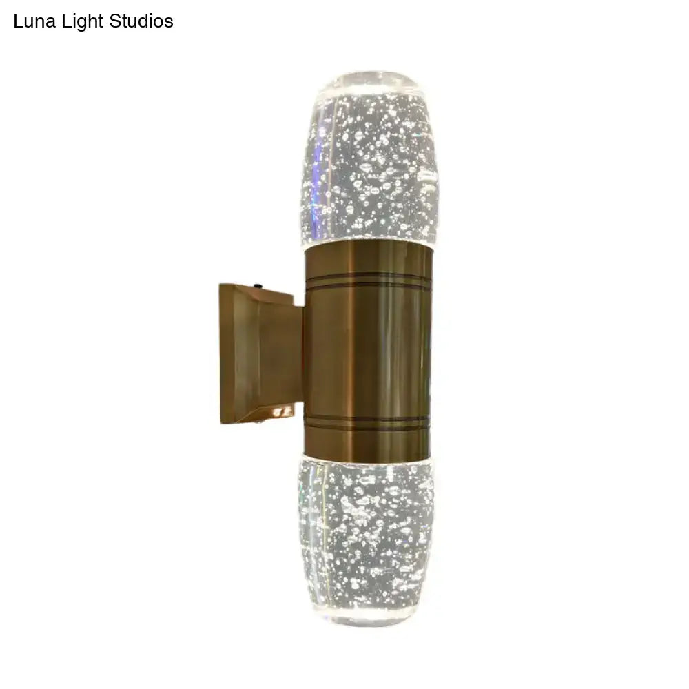 Modern brass led crystal wall sconce light for bedroom