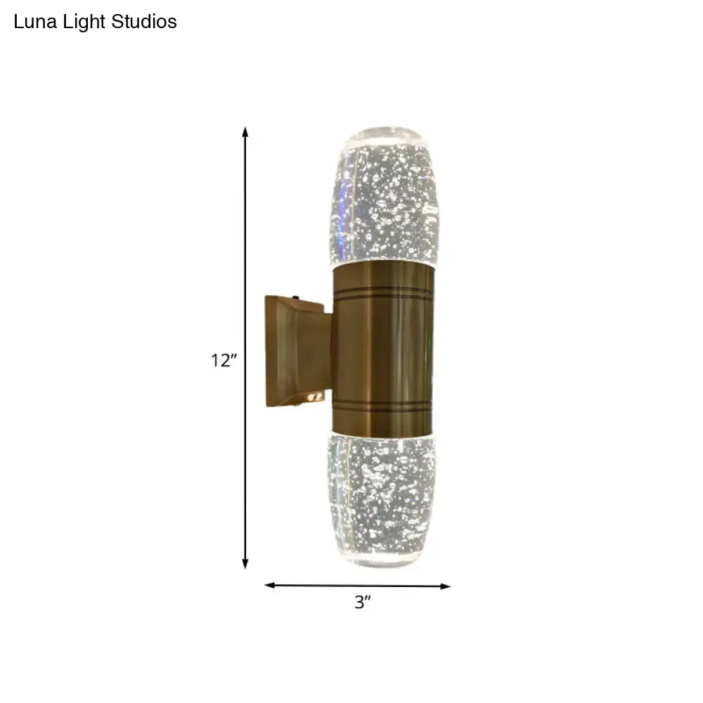 Modern brass led crystal wall sconce light for bedroom