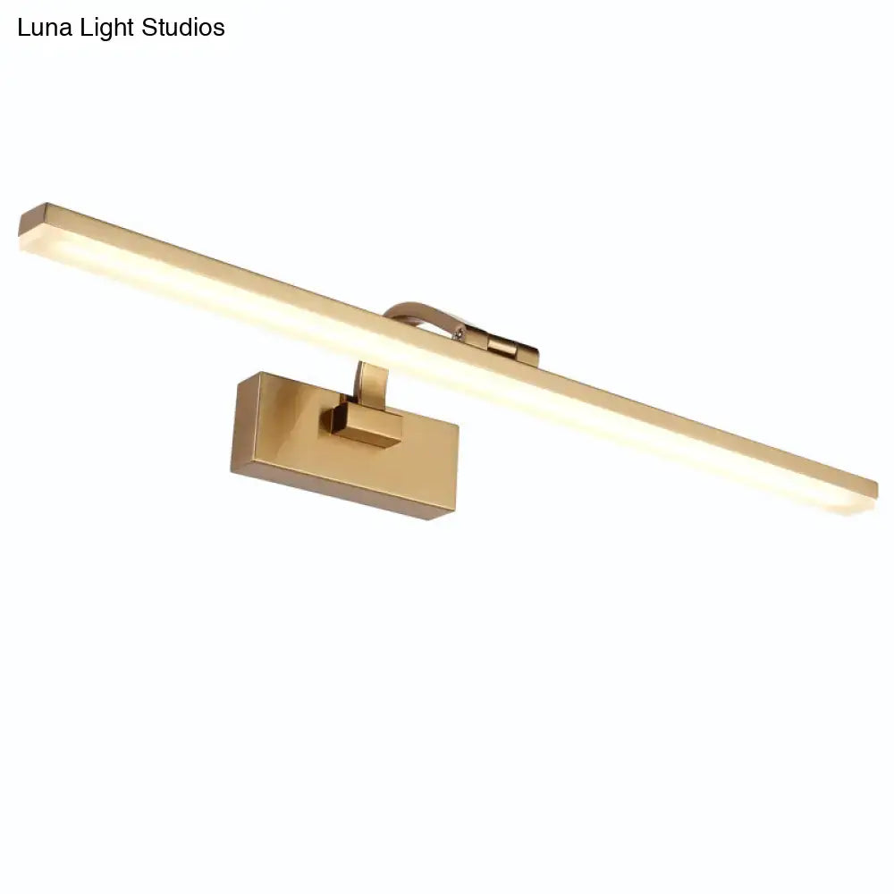 Modern brass linear vanity led light bathroom wall fixture