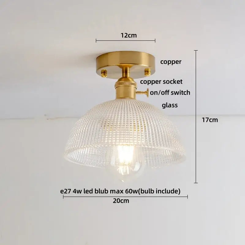 Modern brass orchid glass led ceiling lamp for bedroom