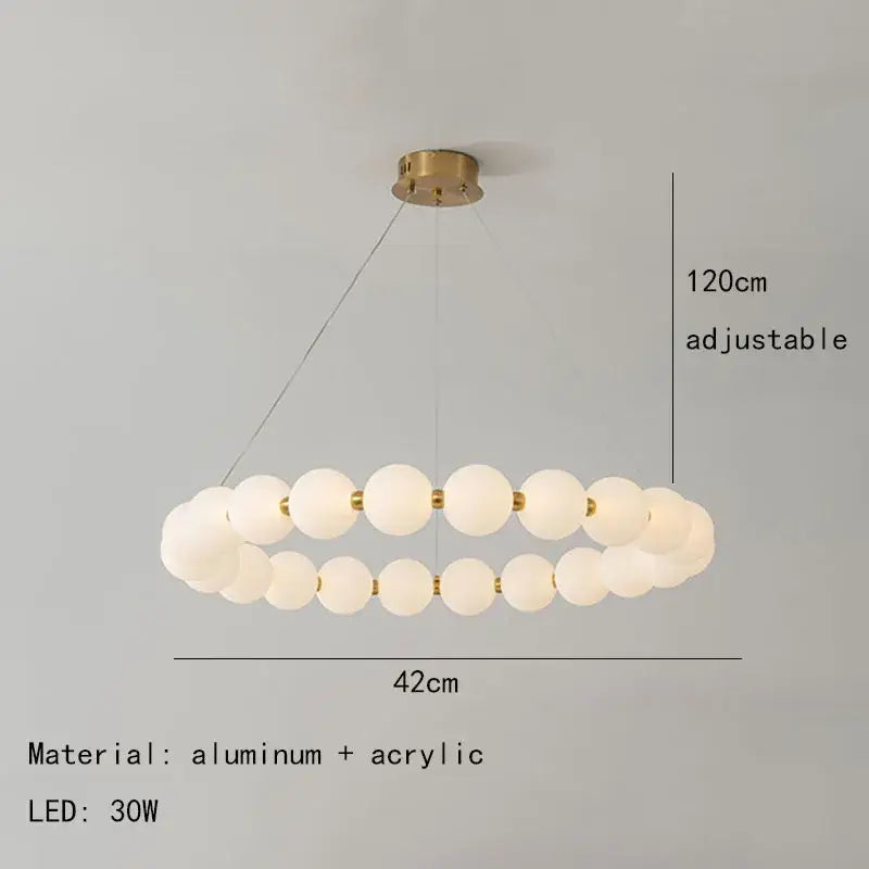 مصابيح سقفية LED نحاسية مستديرة حديثة لغرفة الطعام، ثريا بزجاج مصنفر