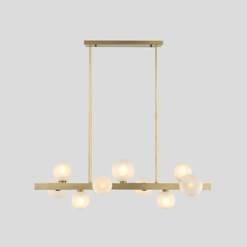 Modern brass simplicity globe pendant dining room frosted glass light