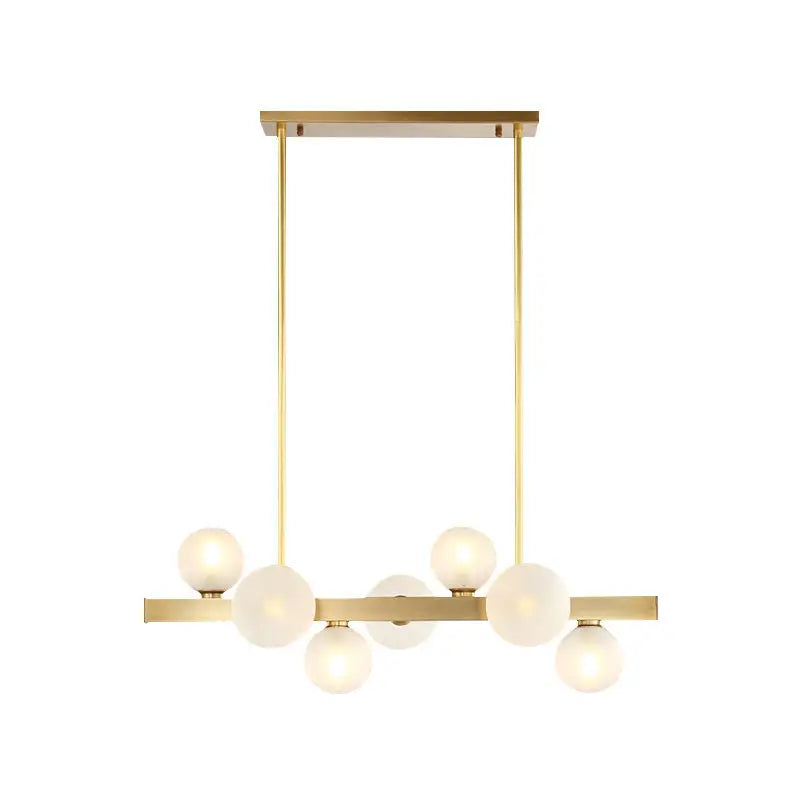 Modern brass simplicity globe pendant dining room frosted glass light