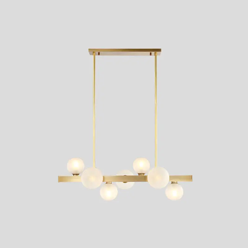 Modern brass simplicity globe pendant dining room frosted glass light