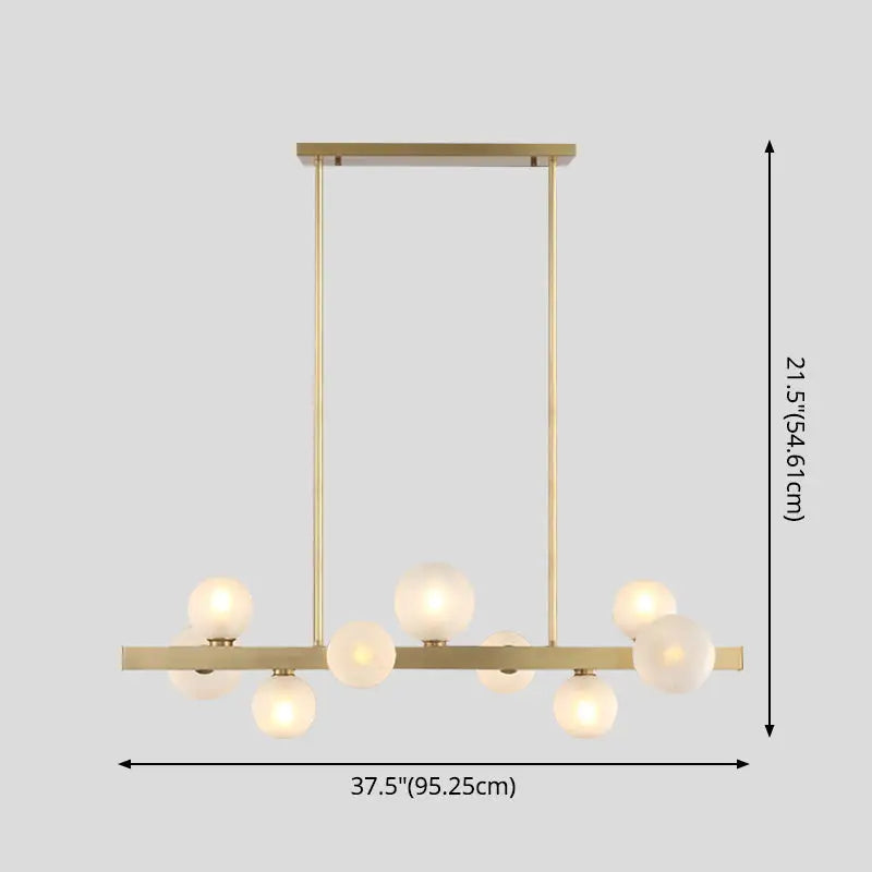Modern brass simplicity globe pendant dining room frosted glass light