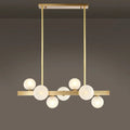 Modern brass spherical glass island ceiling light for kitchen dining