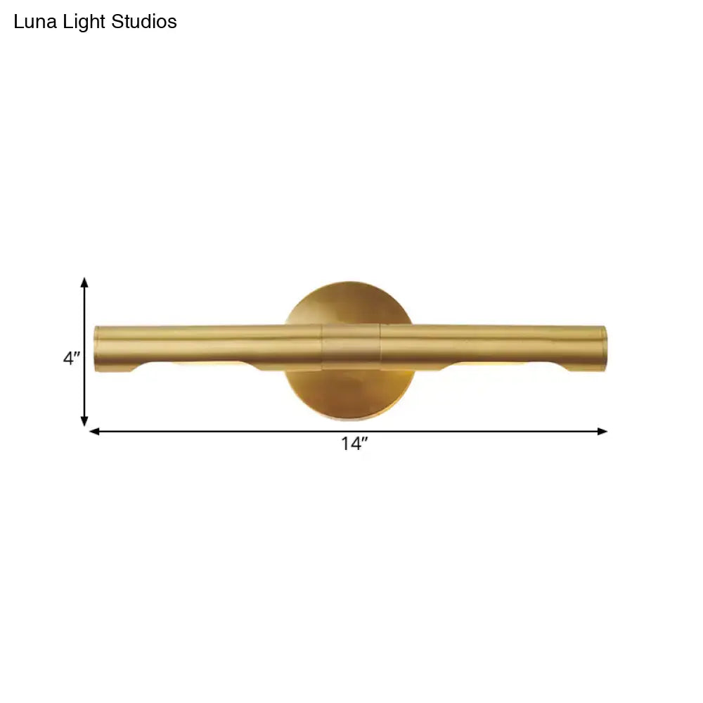 Modern brass tube vanity light bathroom wall sconce