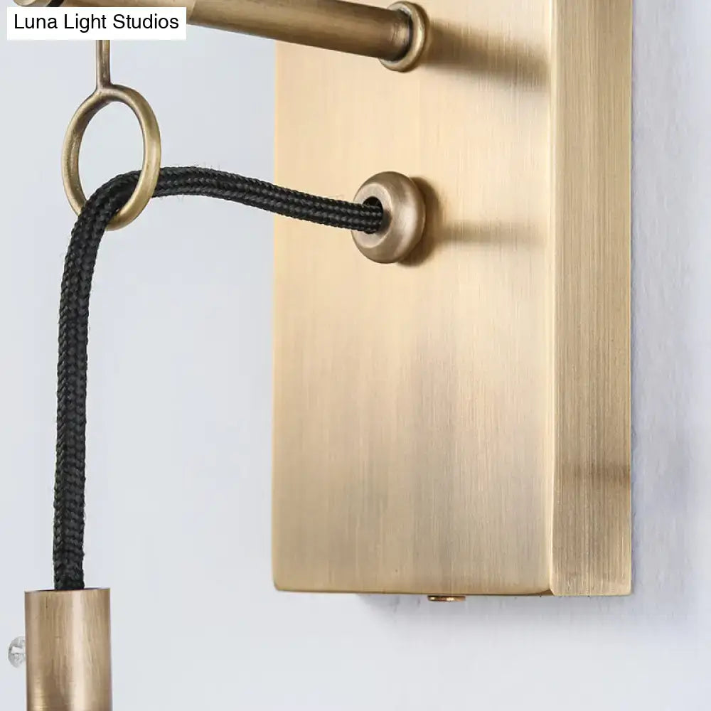 Modern brass wall mount lamp bedroom glass sconce light