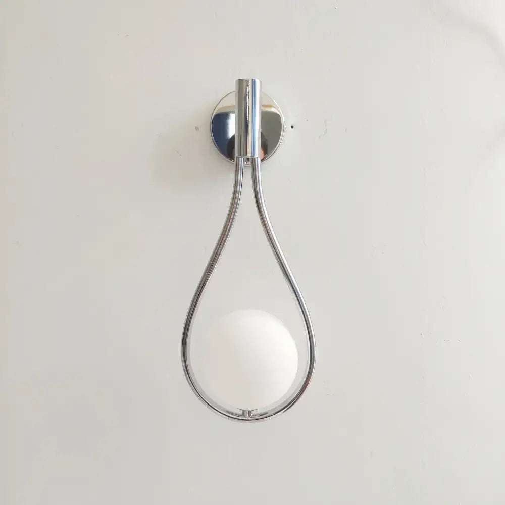 Modern brass wall sconce frosted glass teardrop living room light