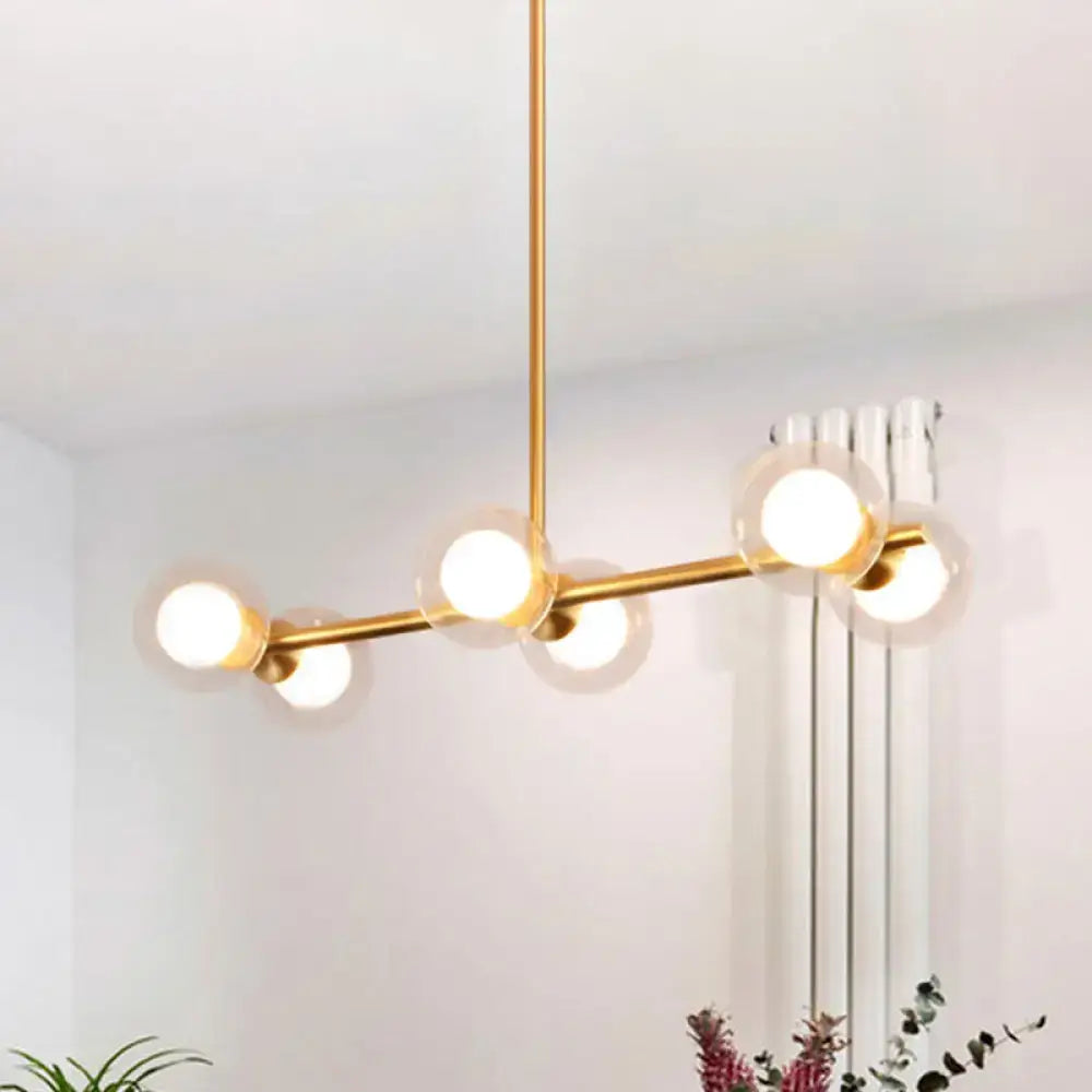 Modern brass white bubble island light kitchen chandelier