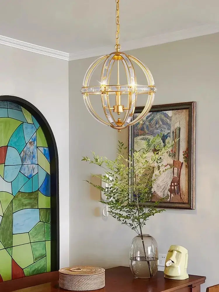 Modern bronze black chrome gold globe led chandelier living room