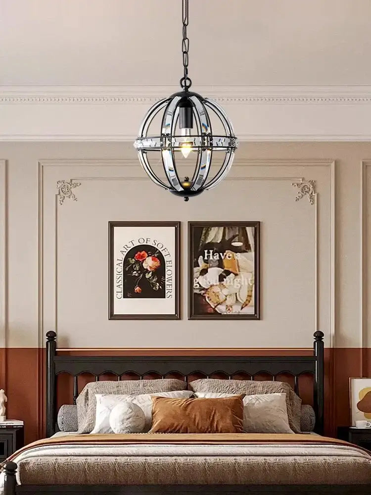 Modern bronze black chrome gold globe led chandelier living room