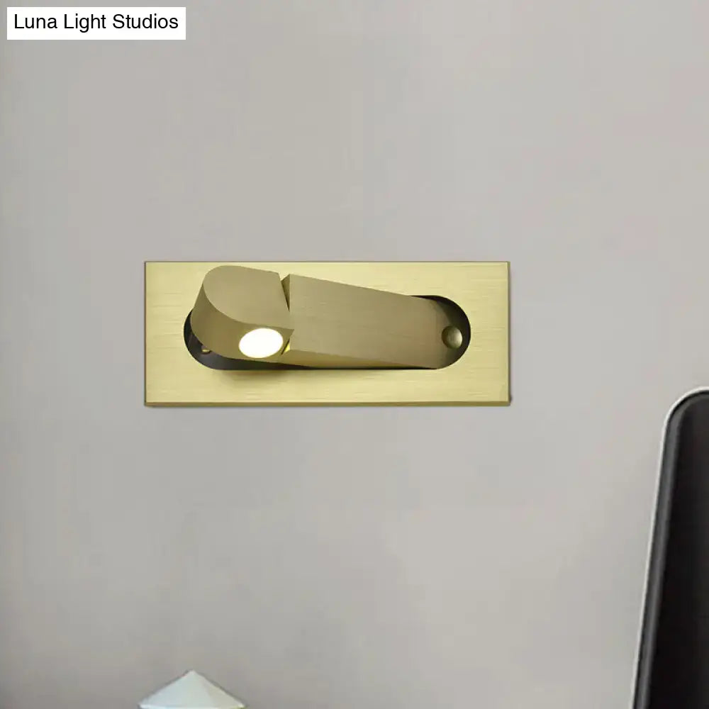 Modern bronze & coffee rectangular led wall lamp for bedroom