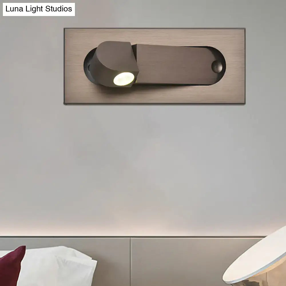 Modern bronze & coffee rectangular led wall lamp for bedroom