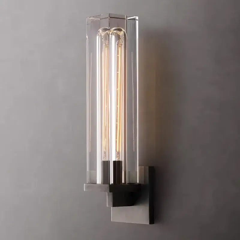 Modern bronze copper crystal wall lamp bedroom lighting fixture