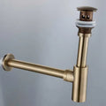 Modern bronze round siphon bottle trap bathroom sink drain pipe