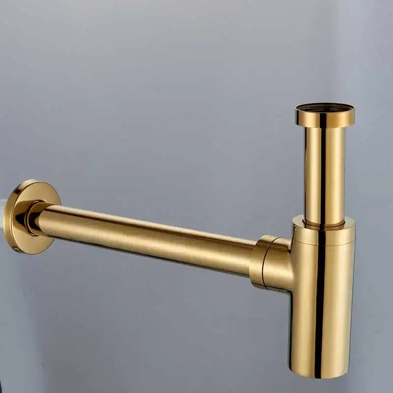 Modern bronze round siphon bottle trap bathroom sink drain pipe