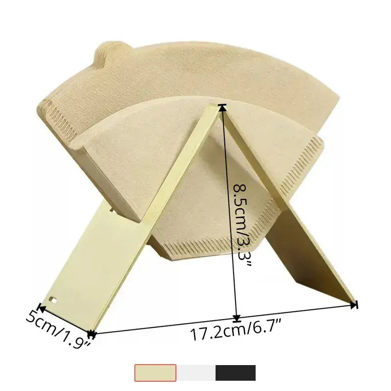 Modern brown coffee filter holder metallic kitchen storage rack