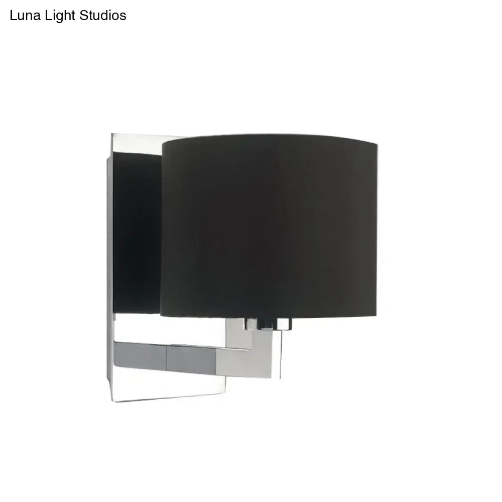 Modern brown fabric wall mount sconce – bedroom cylinder light