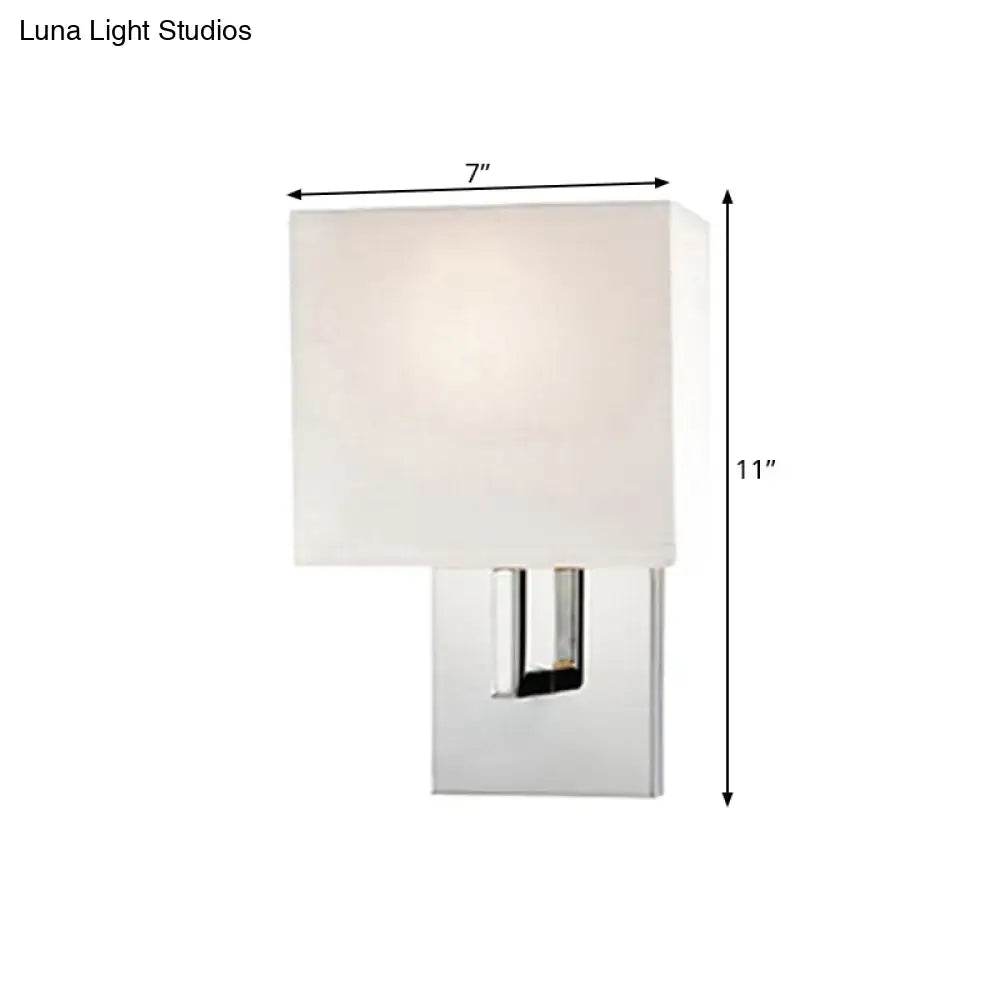 Modern brown fabric wall mount sconce – bedroom cylinder light