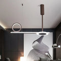 Modern brown metal ring hanging light bedroom led pendant