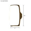 Modern brown rectangular led wall light – bedroom fixture height 8.5in