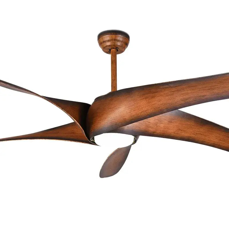 Modern brown vintage ceiling fan with led light for living room