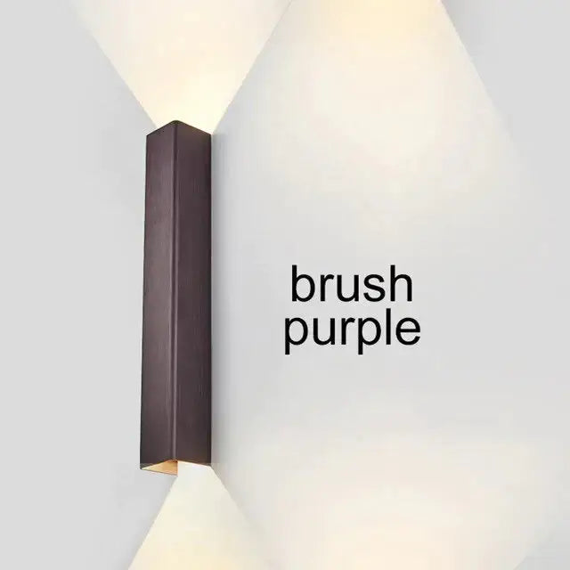 Modern brushed aluminum rectangular wall sconce bedroom ambient light