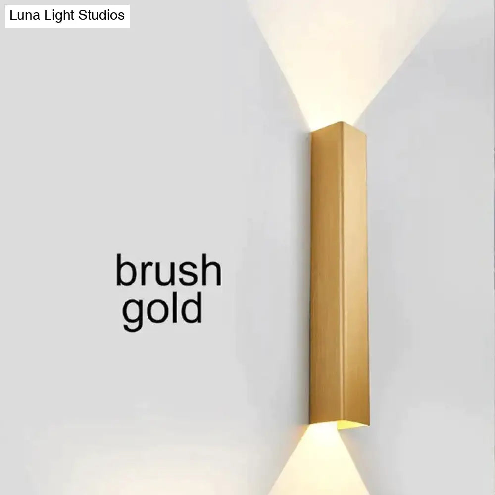 Modern brushed aluminum rectangular wall sconce bedroom ambient light