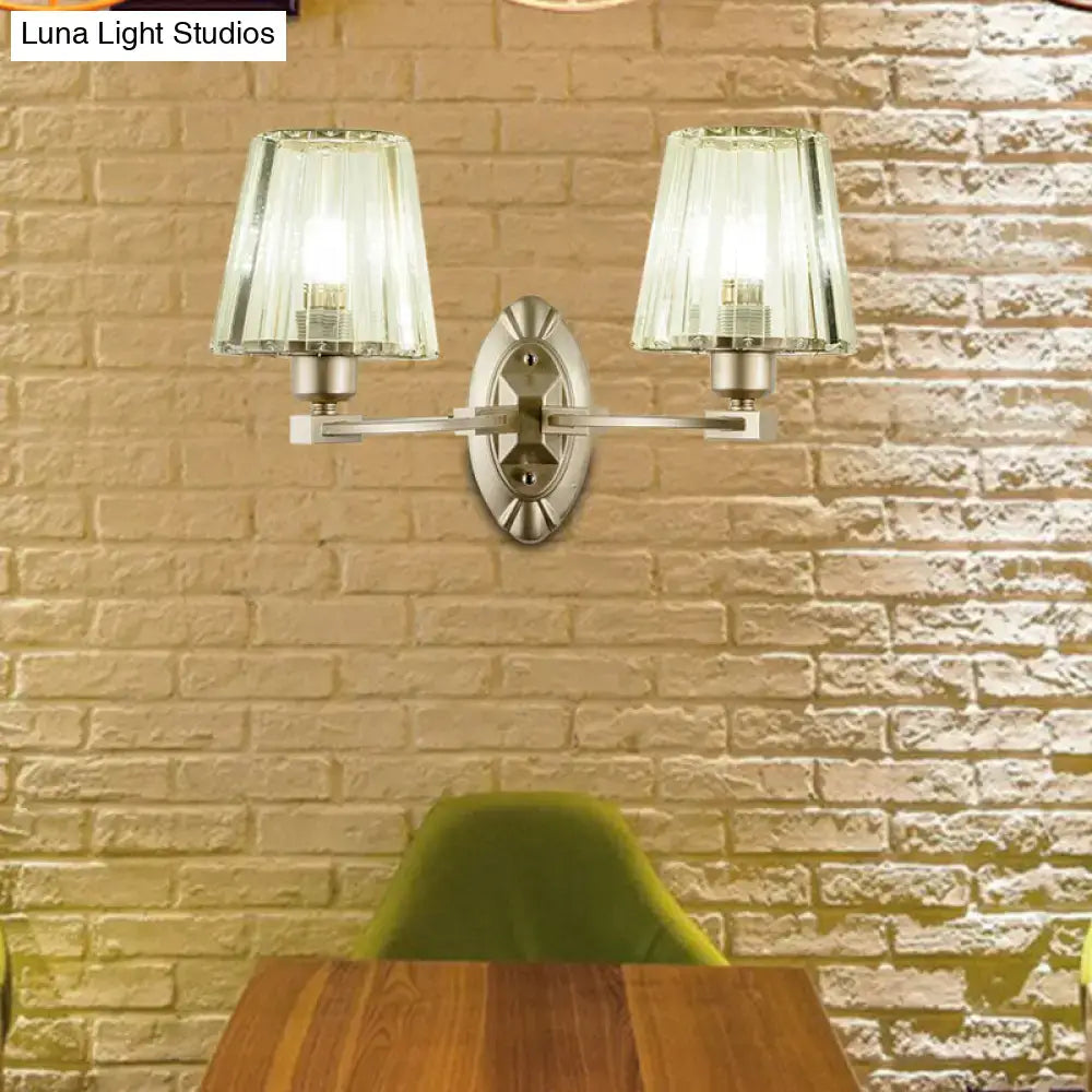 Modern brushed brass and green glass wall sconce bedroom light fixture