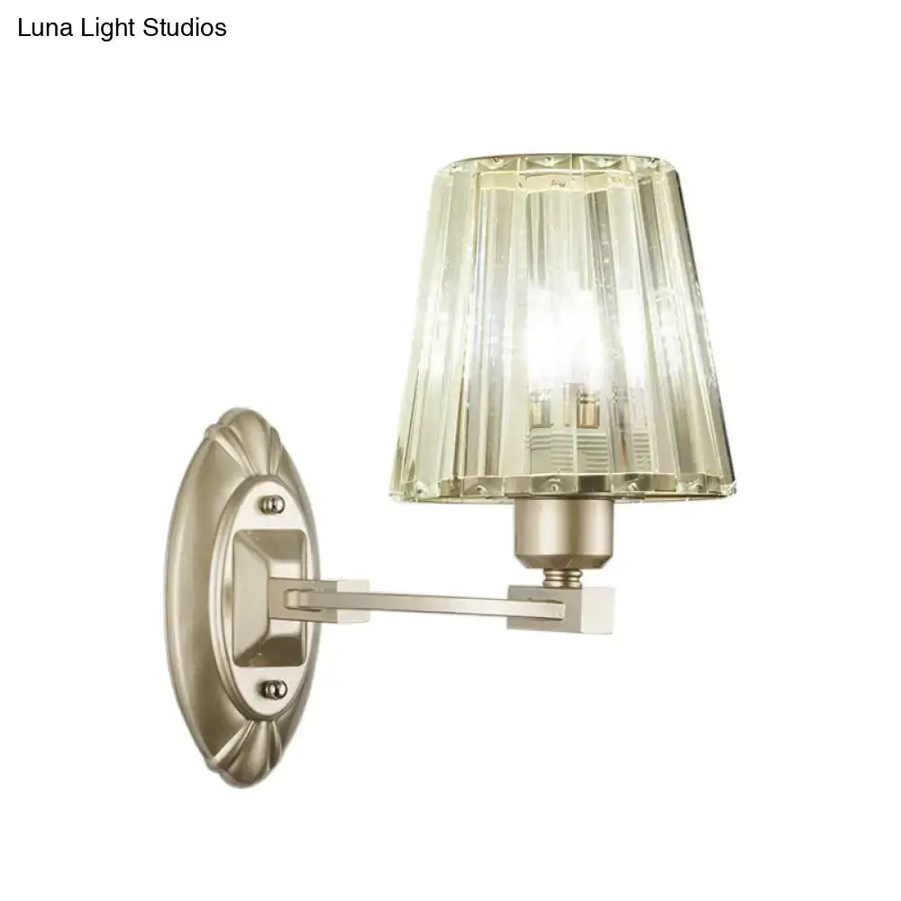 Modern brushed brass and green glass wall sconce bedroom light fixture