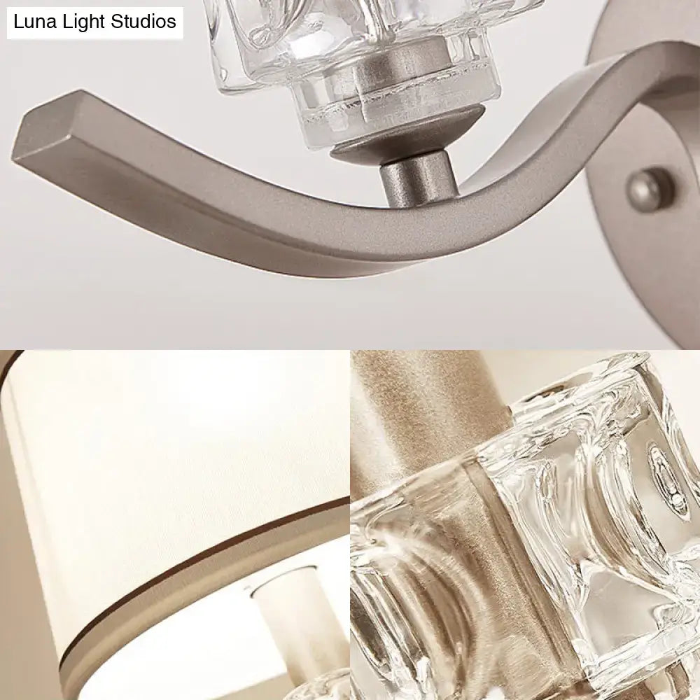 Modern brushed brass crystal sconce light hallway wall light