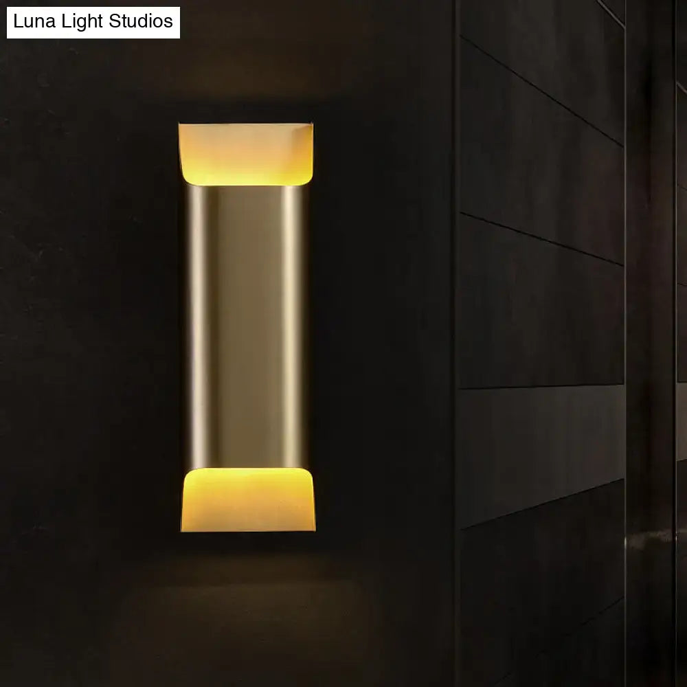 Modern brushed brass flush wall sconce stairwell geometric light