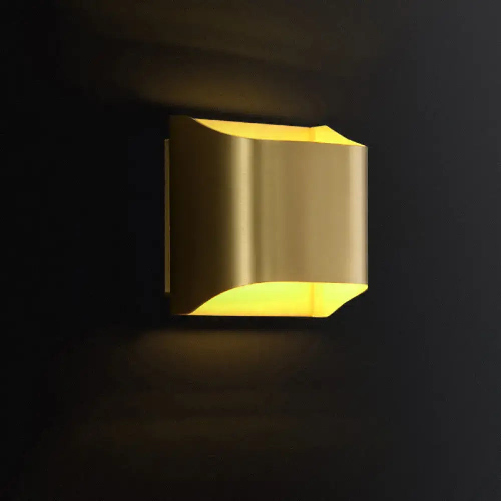 Modern brushed brass flush wall sconce stairwell geometric light