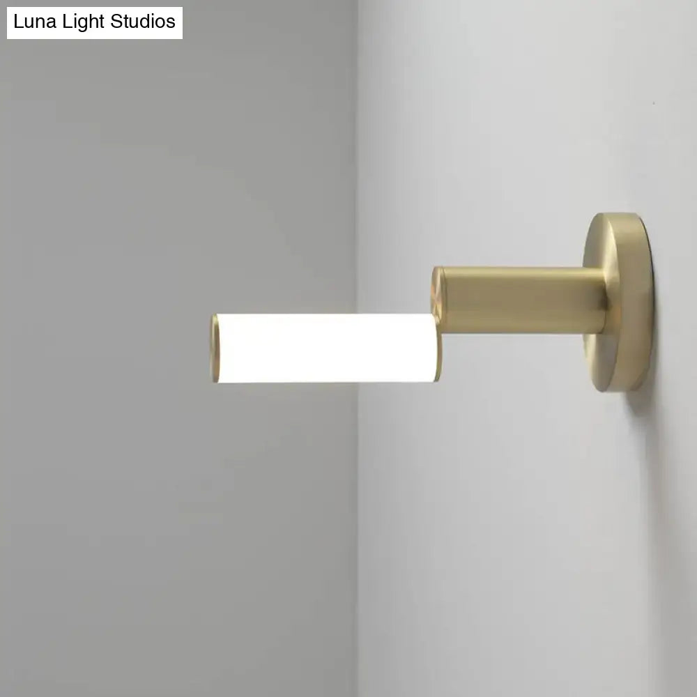 Modern brushed brass led door handle with gold metal finish bedroom